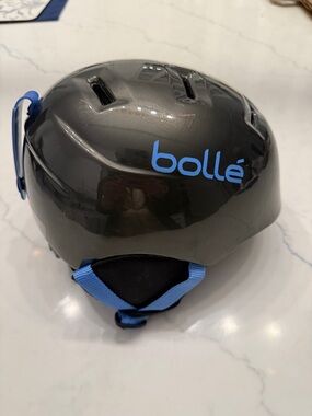 Bollé Gloss Black Ski/Snow Helmet with Blue Accents